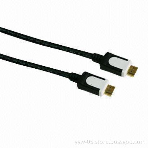 Double-color Molding HDMI Cables with Black Jacket and 24K Gold Plating